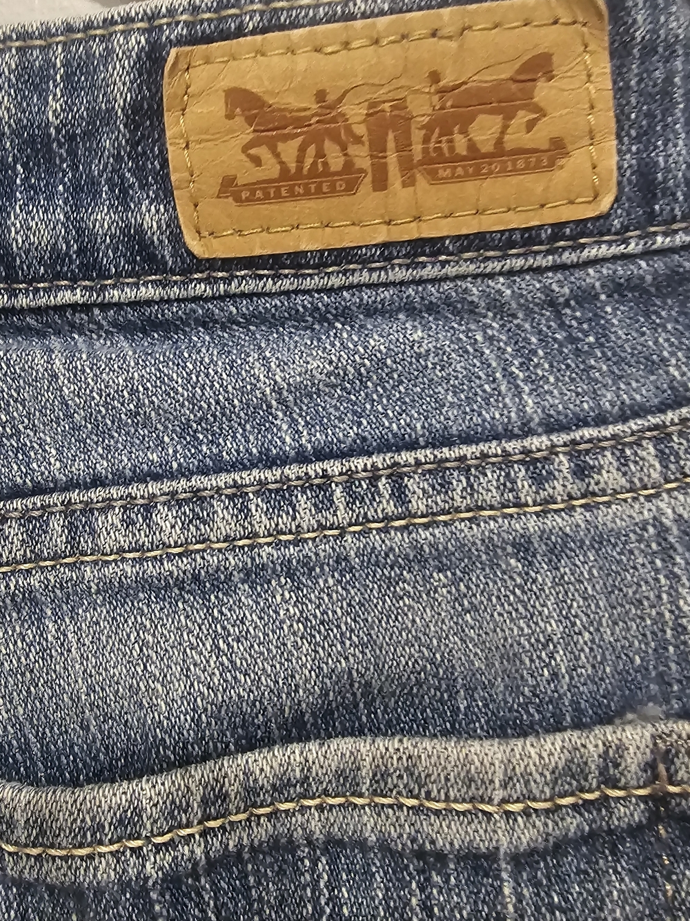 Levi's Women's Blue Denim Boot Cut Jeans with Leather Patch